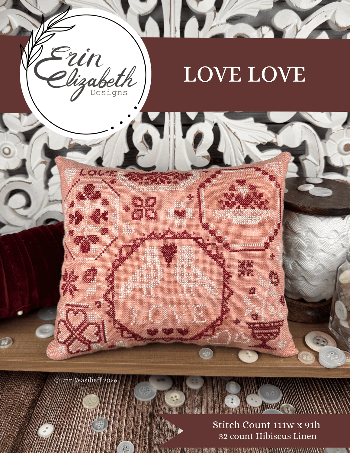 Love — Erin Elizabeth Designs | Cross Stitch Designer